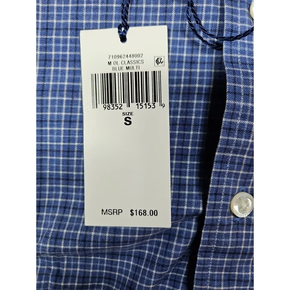 Polo Ralph Lauren Mens Blue‎ Plaid Classic Fit Button Up Shirt Size Small NWT